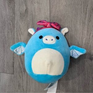 Squishmallows Tatiana The Teal Blue Dragon Plush Toy Small EUC